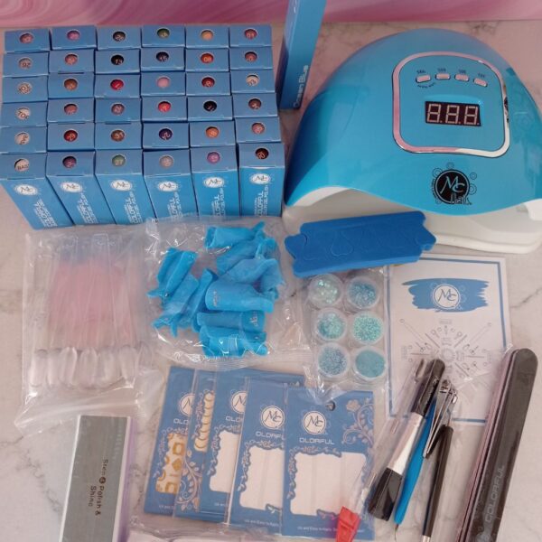 Colorful Kit Gel Nail Diamond Ocean Blue 94pz