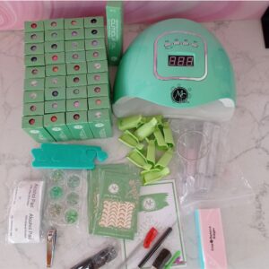 Colorful Kit Gel Nail Diamond Green Life 94pz